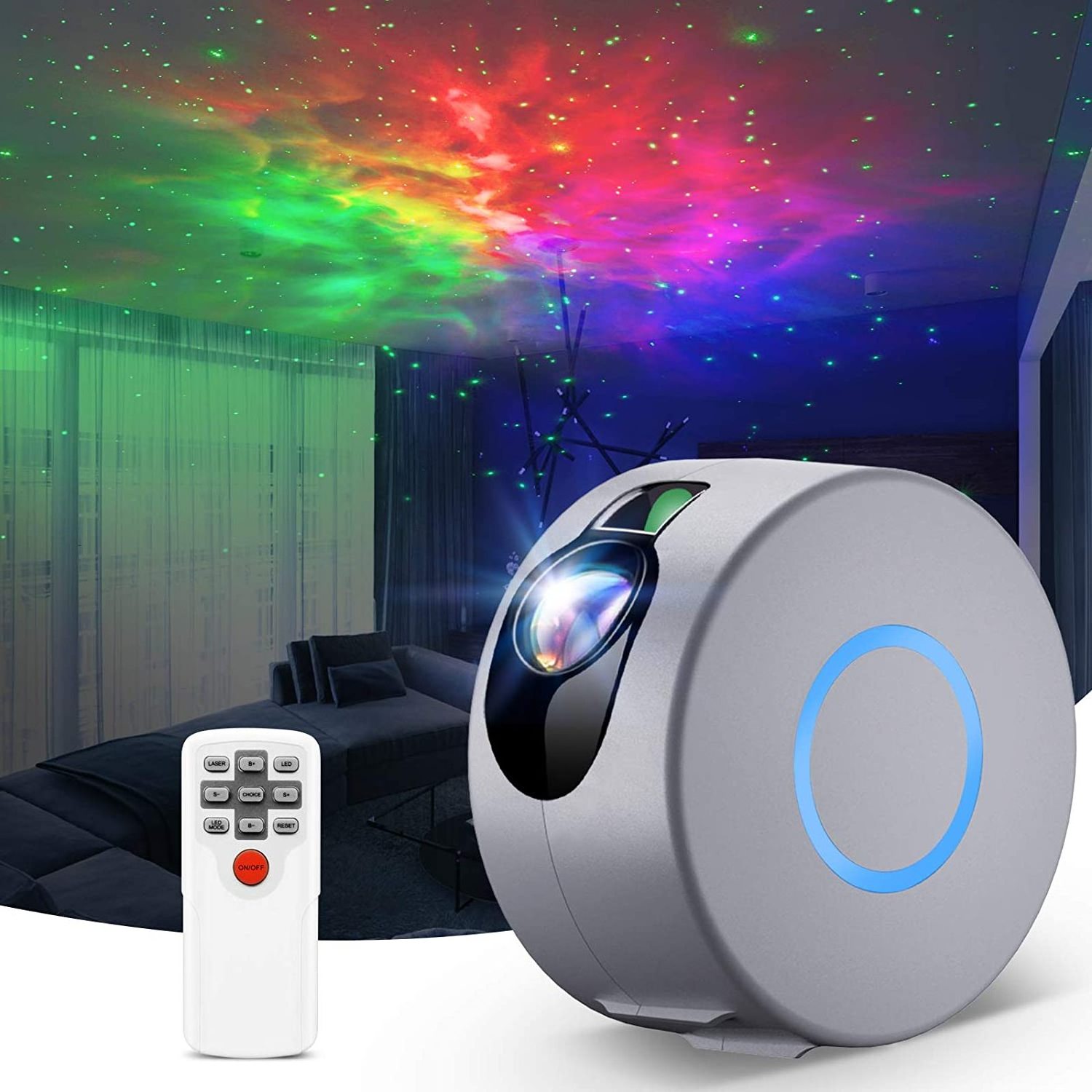 LED Star Night Light galaxy Projector LED projector decor Lamp with Nebula with Remote Control for Bedroom Party Lights