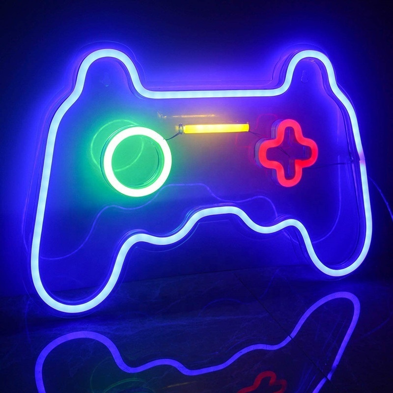 Hot Sale Game Shaped Neon Lights Gamepad Controller Led Sign Gifts For Gaming Zone Party Wall Hanging Home Decor Light