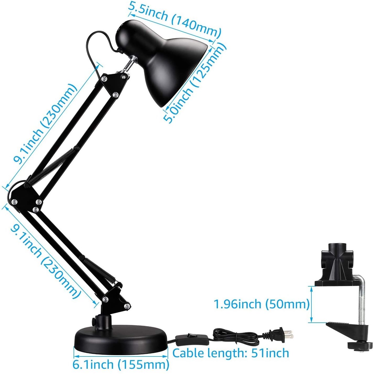 Metal Swing Arm luxury Table night Lamps Adjustable Clamp Architect Gooseneck Pixar Lamp for Bedroom Office Bulbs Multi-Joint