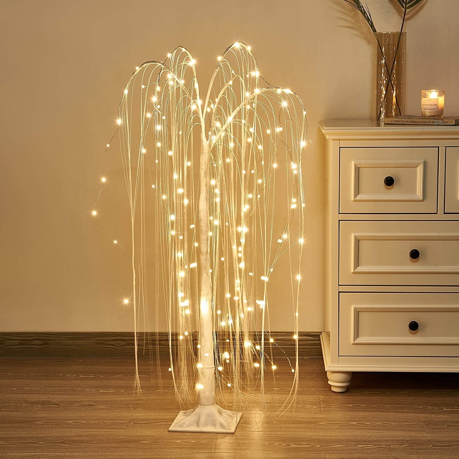 1.5m Fairy Christmas Willow Tree LED Motif Lights Warm White for indoor Outdoor Halloween Party Wedding Garden Decoration Light