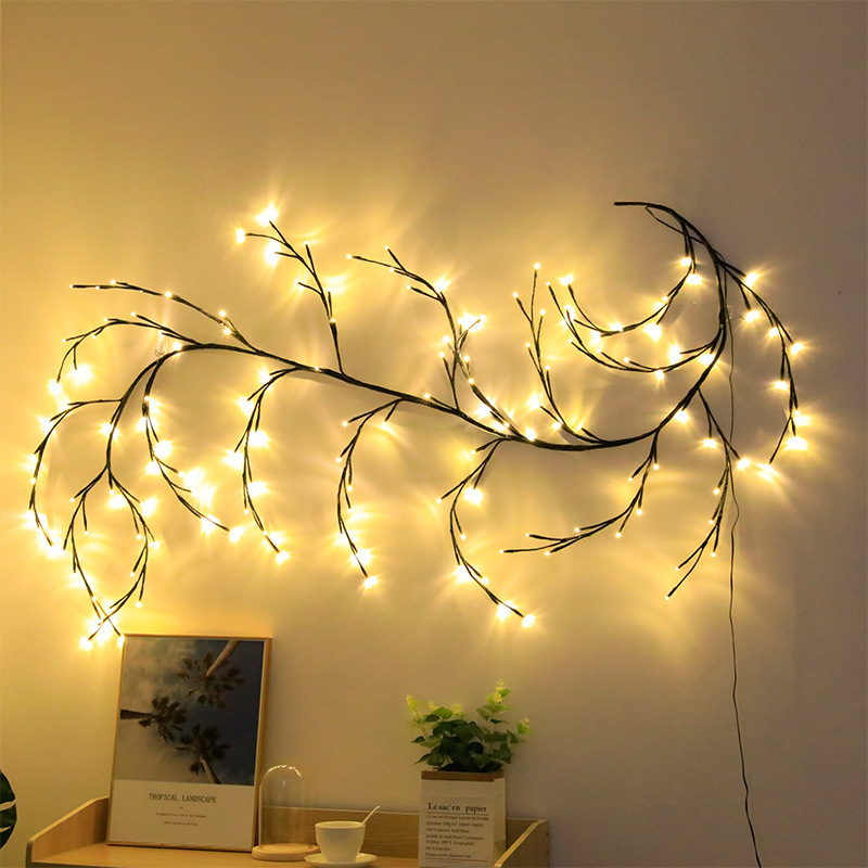 Christmas Decorative 144 LEDs  DIY Artificial Willow Tree  Branch Light Wall Rattan String Light