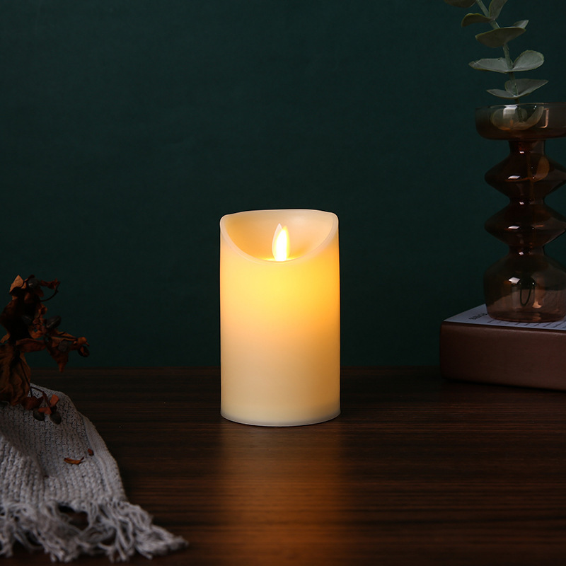 Artificial Cheap Plastic Remote Control Battery Operated Simulated Moving Flicker Flame LED Candle