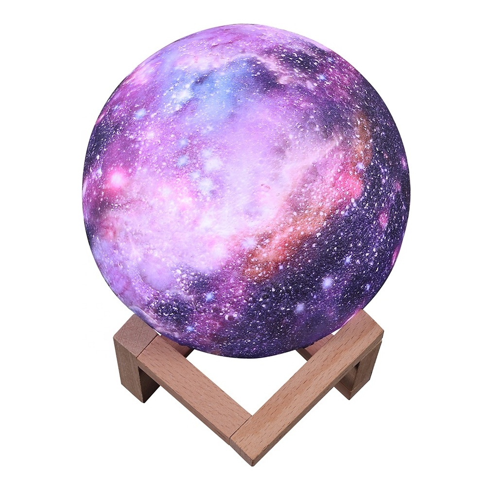 Children Kids Bedroom Night lamp Rechargeable Touch 16 Colors Light LED 3D Print Galaxy Moon Lamp Night Light