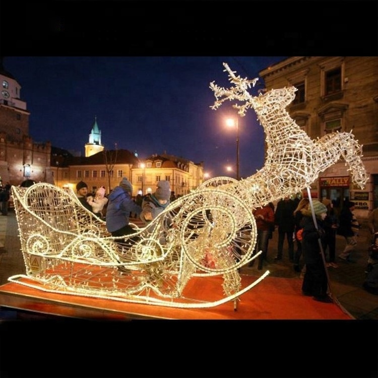 Christmas Outdoor Street Running Strip 3d Acrylic Led Deer Car Reindeer Motif Lights