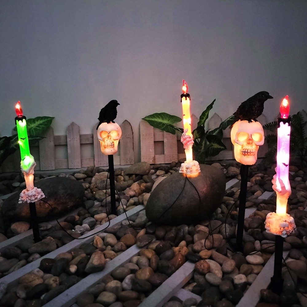 Waterproof Halloween Decorations Light Pathway Ground Landscape Outdoor Garden Led Solar Torch Light