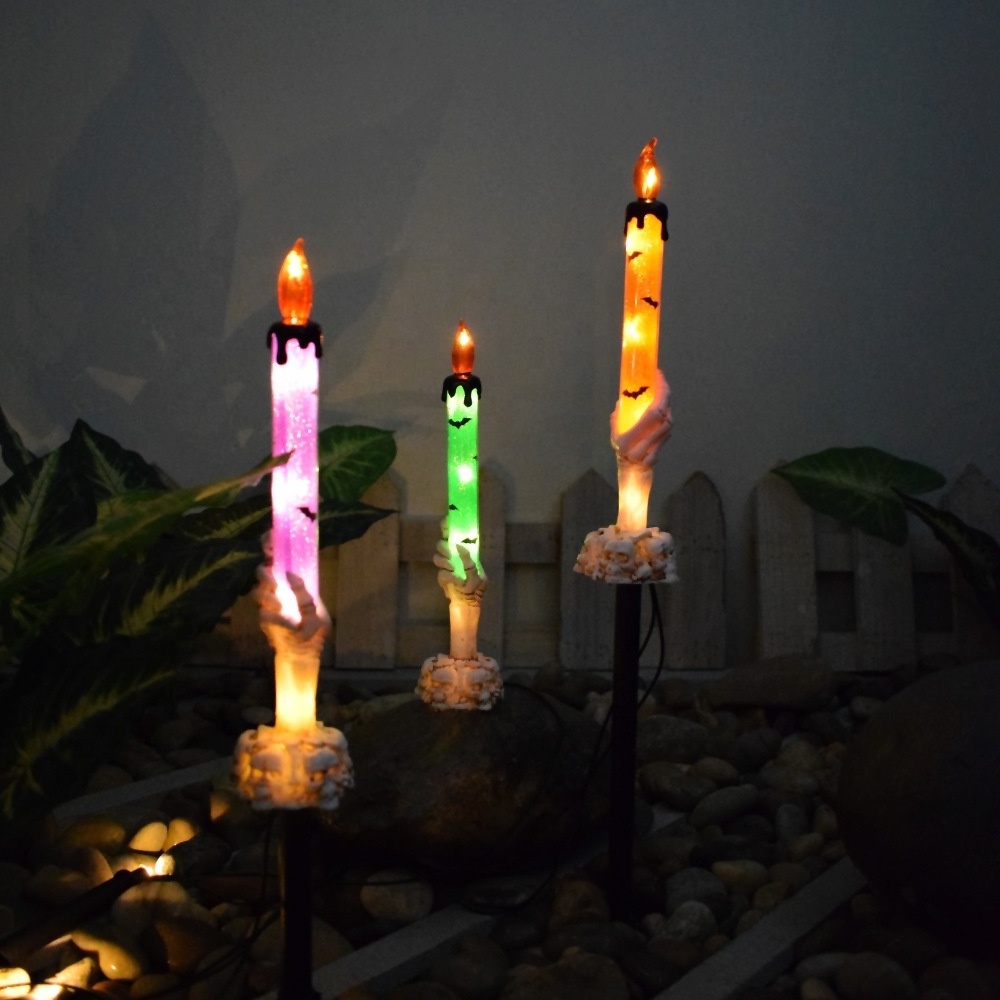 Waterproof Halloween Decorations Light Pathway Ground Landscape Outdoor Garden Led Solar Torch Light