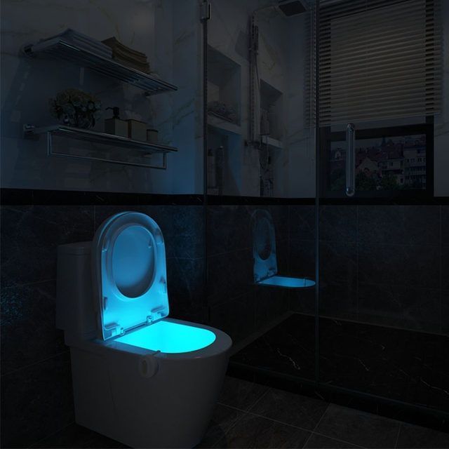 Toilet Night Light Motion Sensor Waterproof LED Toilet Bowl Light for Bathroom Washroom