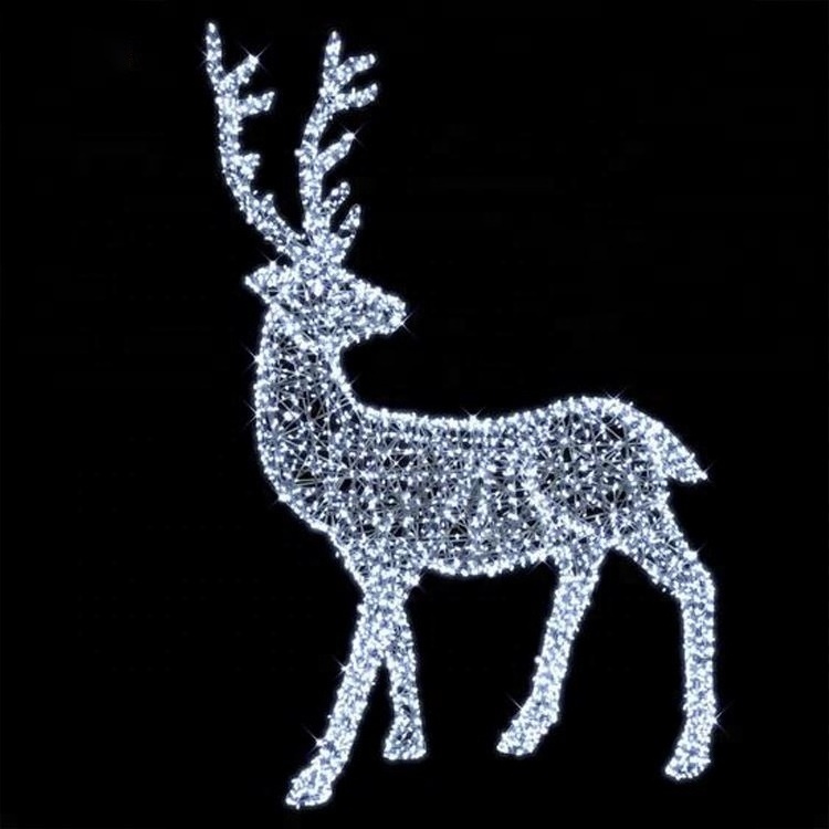 Outdoor Holiday Decoration Reindeer Led 3d Street Christmas Animal Deer Light Motif