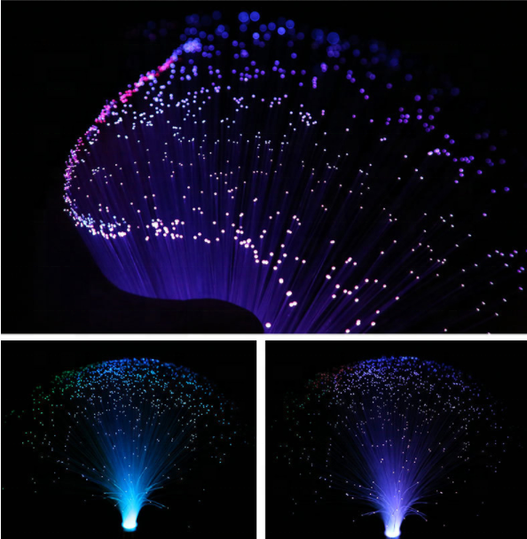 7 Colors Changing Diy Christmas Party Battery Operated Hanging Star lighting optic Night led fiber optic light