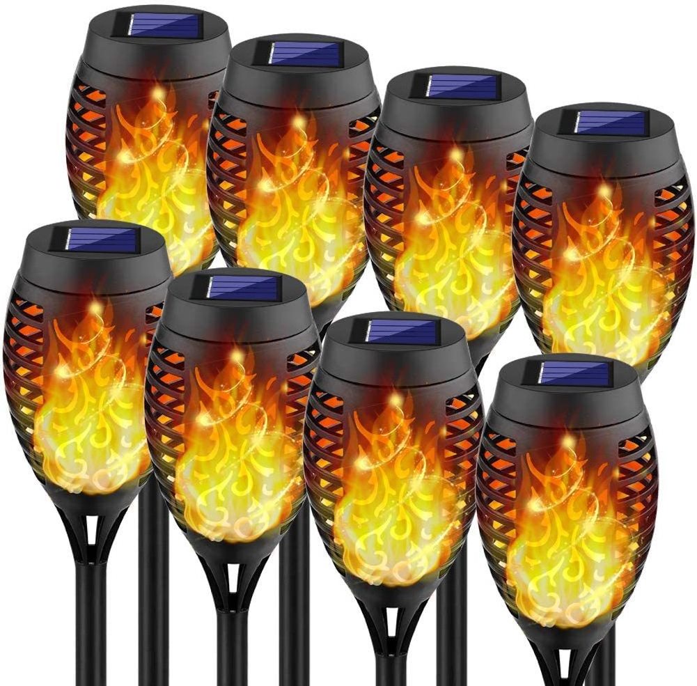 Solar Dance Fire Lights Garden Patio Yard Pathway Dusk To Dawn Auto On/Off Outdoor Landscape 33 Leds Solar Lawn Led Stake Light