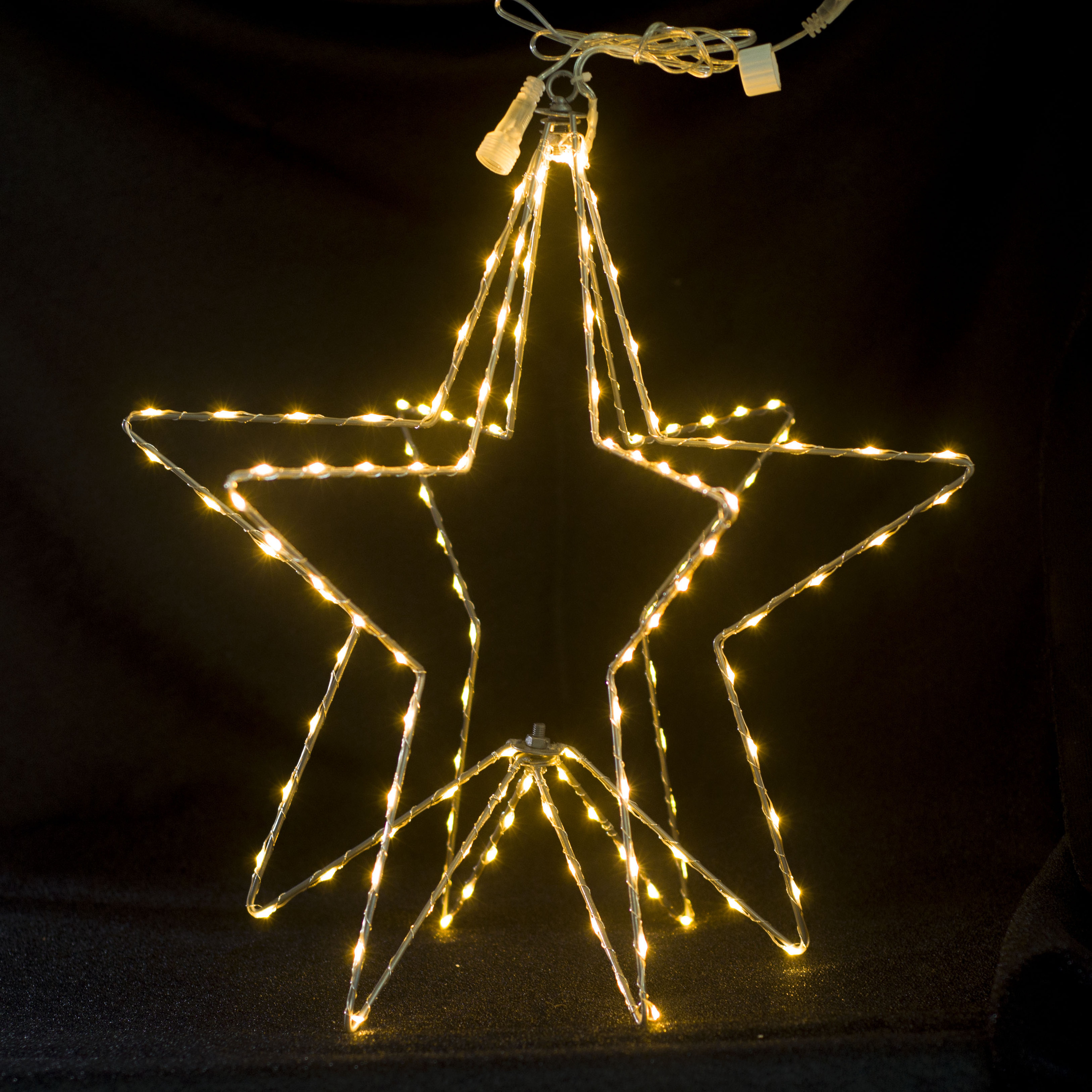 Holiday Multi-color Star Shape Pendant Copper Outdoor Hanging Wall Wire String Light Copper Christmas Light