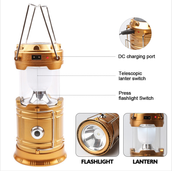 Portable Lantern LED Solar Powered Outdoor flood light Camping  Light for Camping