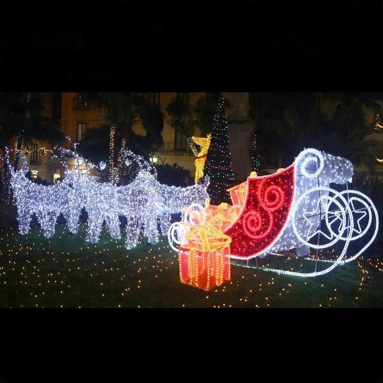 EVERMORE Large Decoration Running Strip Christmas Outdoor 3D Reindeer LED Motif Lights