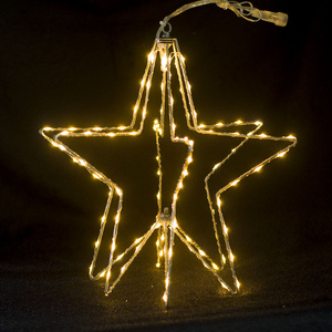 Holiday Multi-color Star Shape Pendant Copper Outdoor Hanging Wall Wire String Light Copper Christmas Light