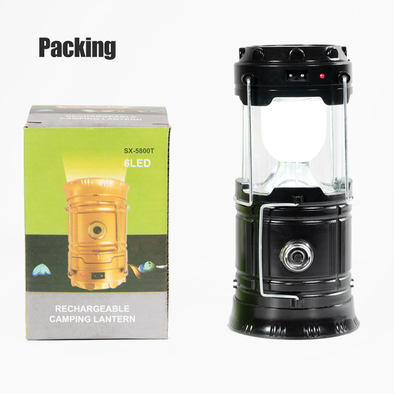 Promotion High Quality 6 LED Solar Inflatable Outdoor Camping Light For Camping Hiking Fishing