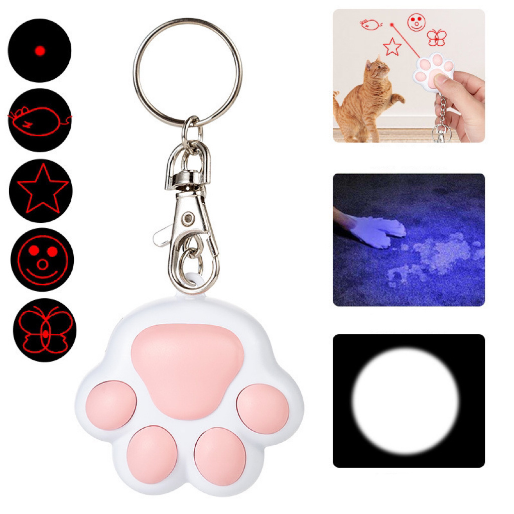 Fashion Laser Pointer Infrared UV Purple Light Charging Projection Interactive Plastic Cat Teaser Toy