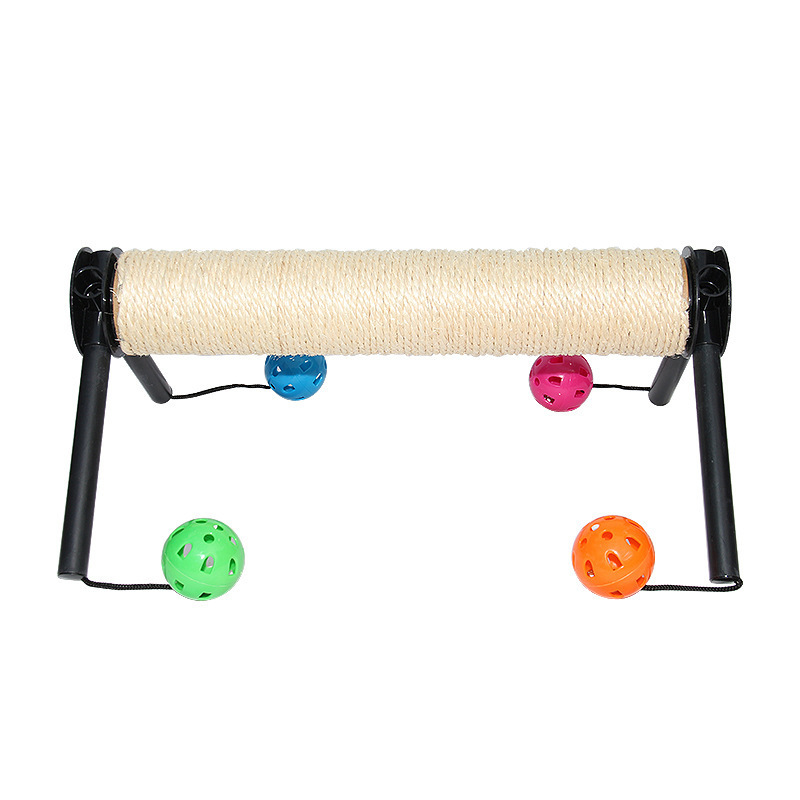 Sisal Cat Grabbing Board Grinding Column Pulley Climbing Frame Combination Grinding Claw Bell Ball Cat Toy for Cats Pet Toys 1pc