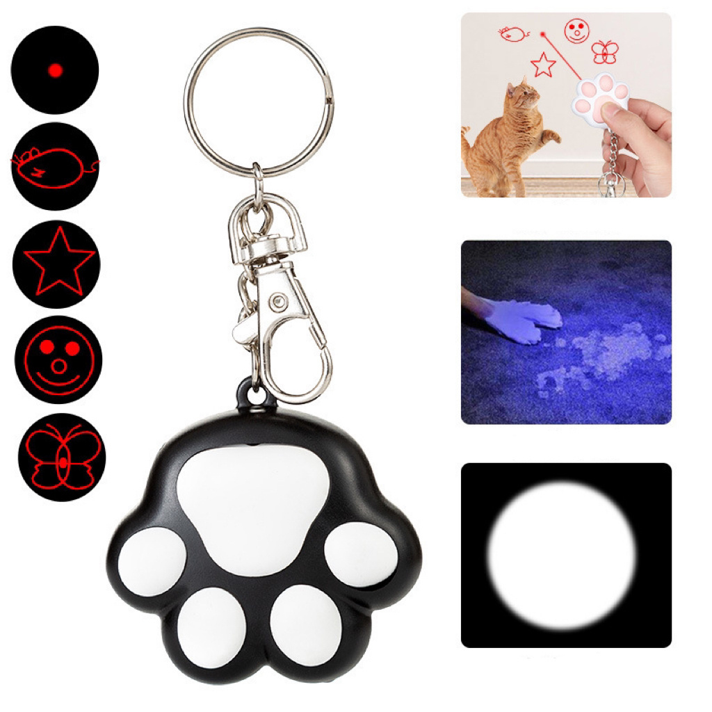 Fashion Laser Pointer Infrared UV Purple Light Charging Projection Interactive Plastic Cat Teaser Toy