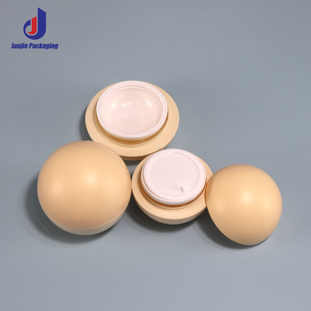 Sphere Shape Cream Cosmetic frosted cream jar beige ice  jar for cream 30g Empty Cosmetic Packaging cosmetic containers