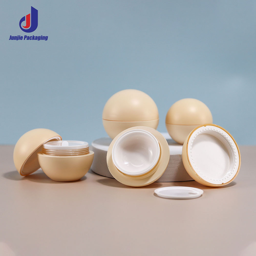 Sphere Shape Cream Cosmetic frosted cream jar beige ice  jar for cream 30g Empty Cosmetic Packaging cosmetic containers