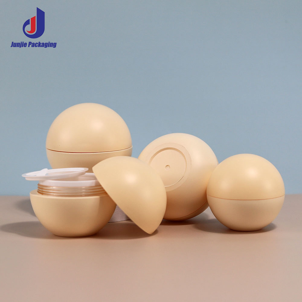 Sphere Shape Cream Cosmetic frosted cream jar beige ice  jar for cream 30g Empty Cosmetic Packaging cosmetic containers