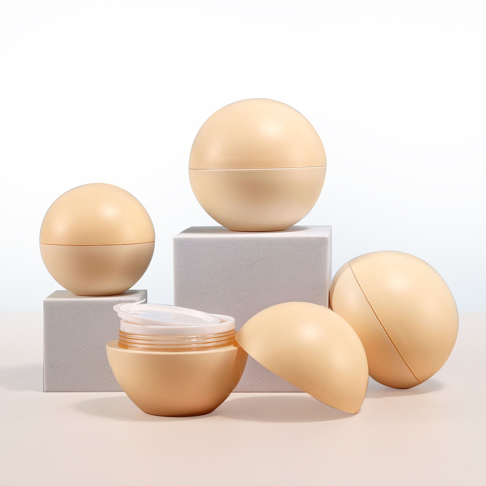 Sphere Shape Cream Cosmetic frosted cream jar beige ice  jar for cream 30g Empty Cosmetic Packaging cosmetic containers