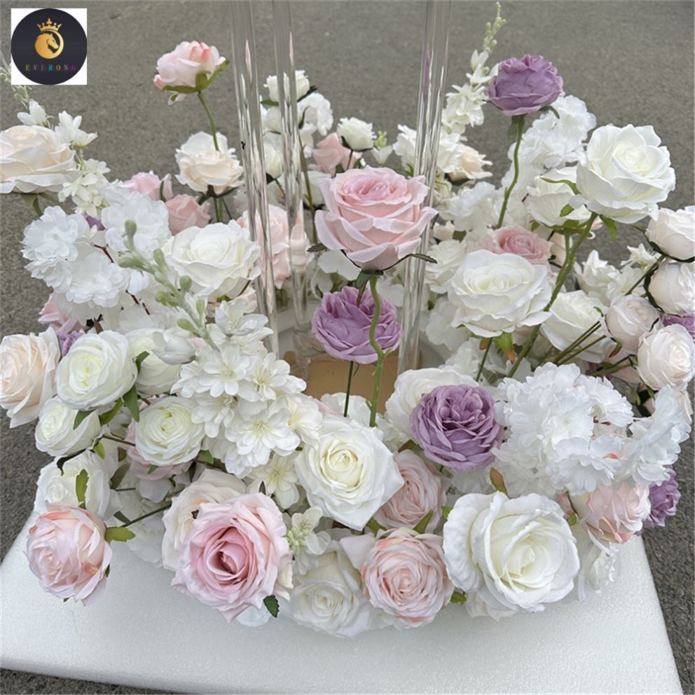 EV floral wholesale wedding candelabra centerpiece decoration artificial flower ring arrangements