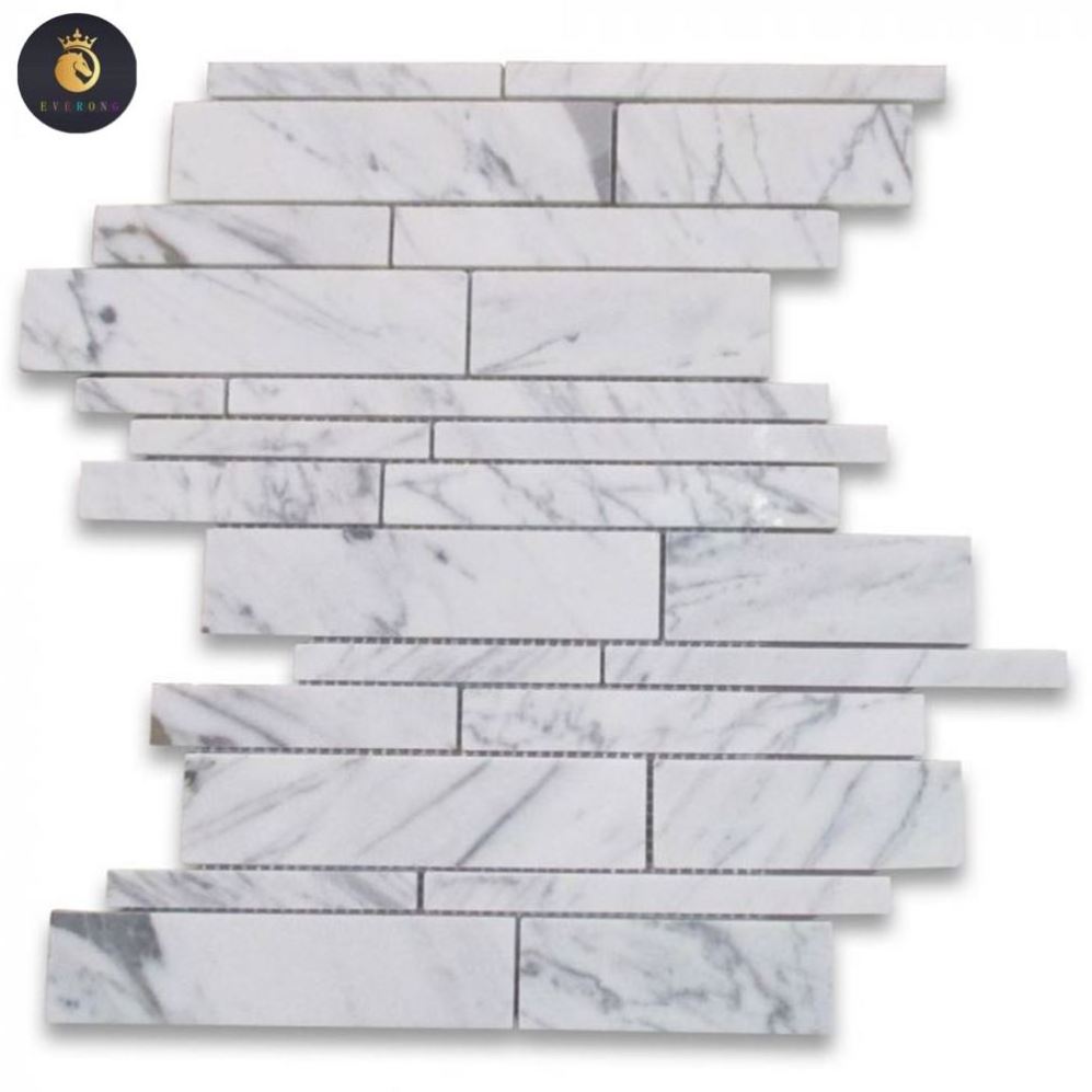 Customize Size Natural Marble Tile Black Marble Vein Mosaic Honed Surface  Brick Faux Stacked Ledger Wall Stone Veneer Panel