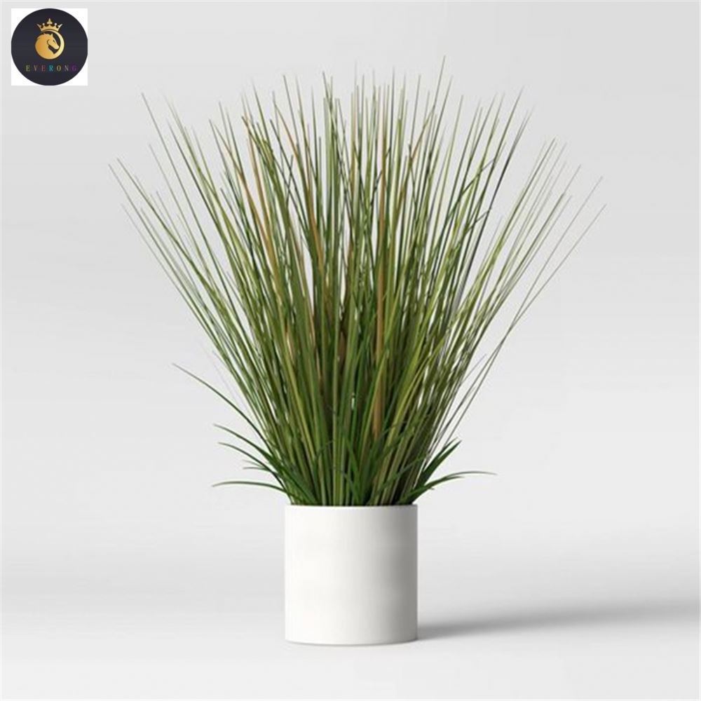 I62 Artificial Potted Onion Grass Greenery Shrubs UV Resistant Plants for Indoor Outdoor Landscaping