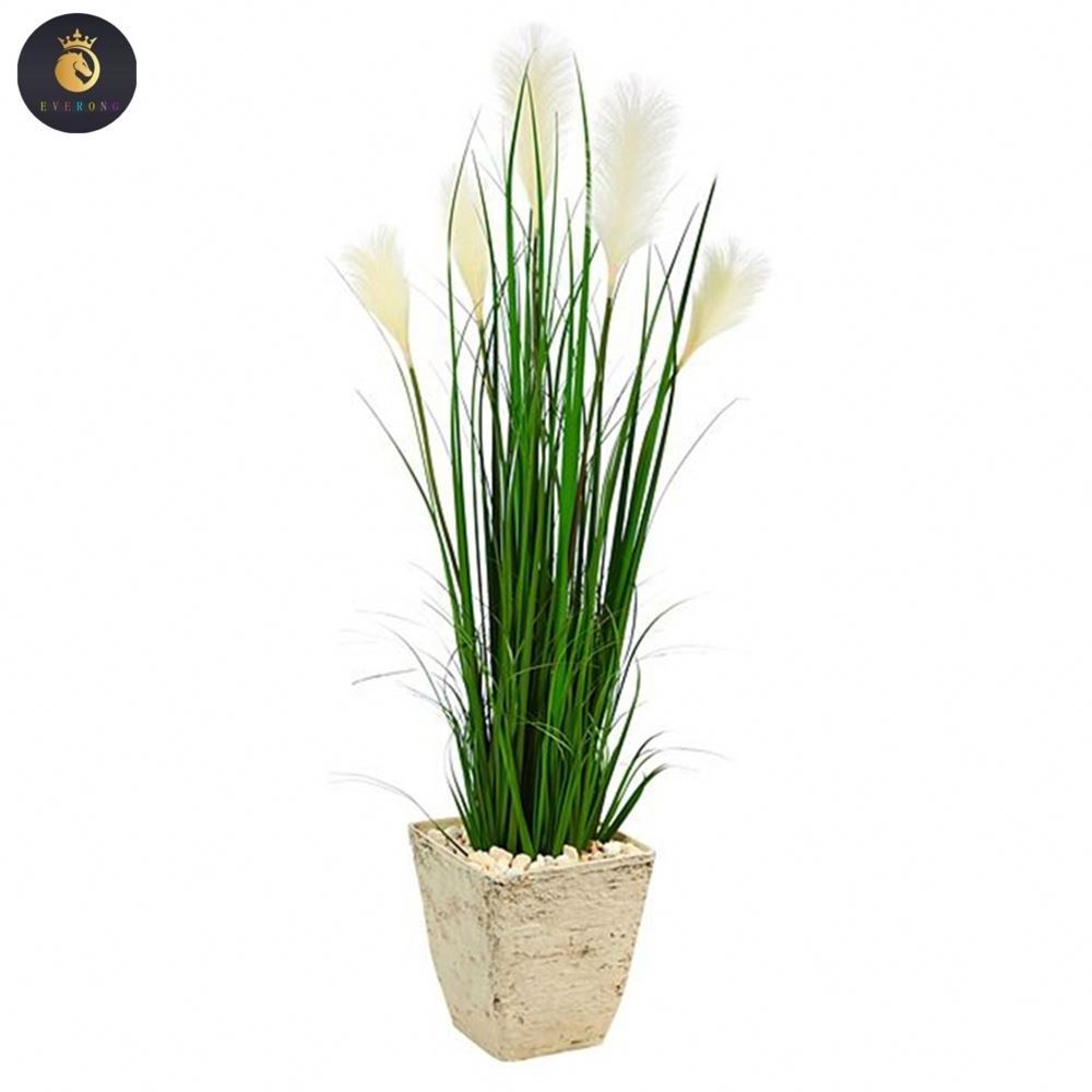 I62 Artificial Potted Onion Grass Greenery Shrubs UV Resistant Plants for Indoor Outdoor Landscaping