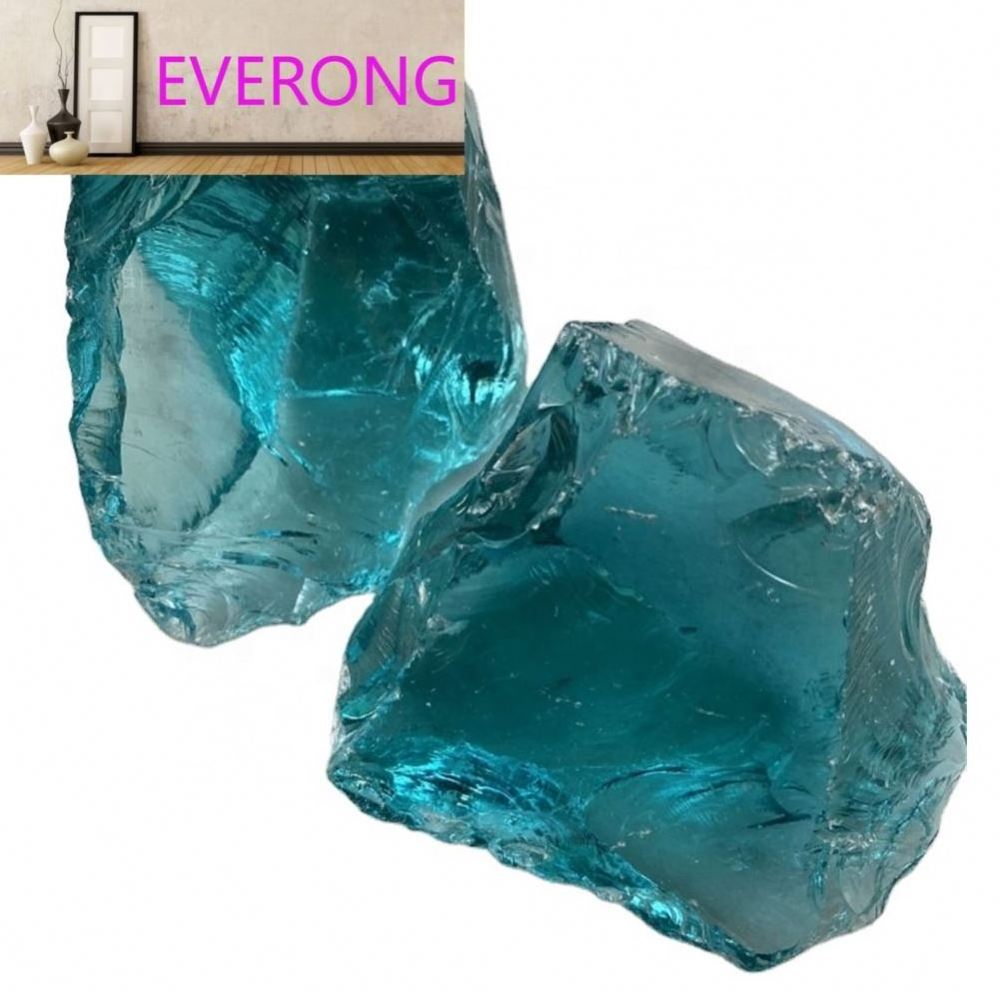 Landscape Light Ocean Blue Slag Glass Rock Decoration Blue Glass Rocks