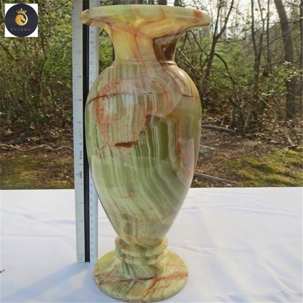 Natural green onyx marble vases for home decor