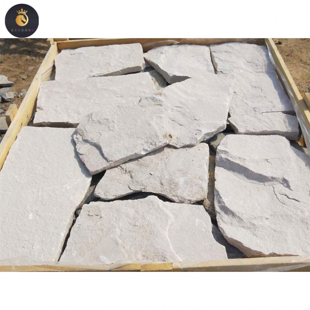 EV Popular White Sandstone Loose Stone Veneer for Exterior Wall and Fireplace Wall Decoration Stone Wall Cladding