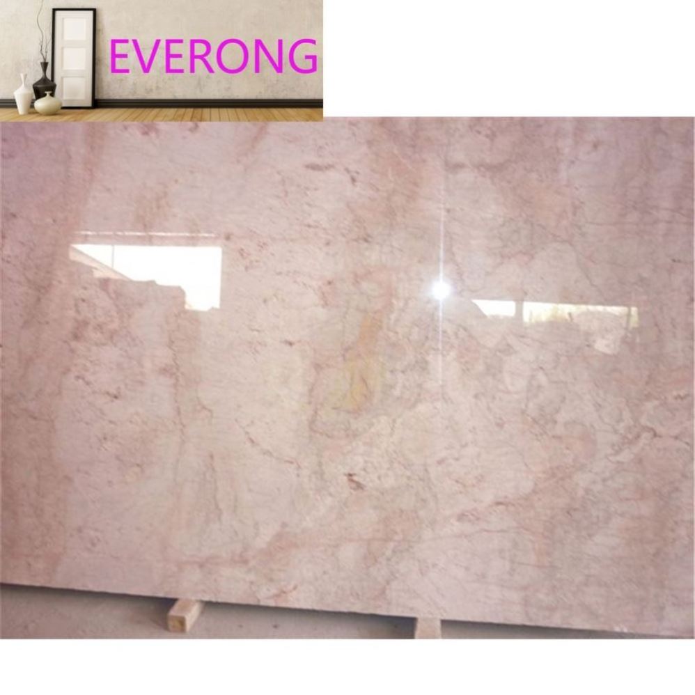 Cream Pink Marble Slab Stone Craft Beige Color Natural Floor Tiles For Dining Table