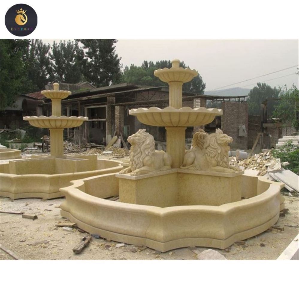 EVStone supply Outdoor garden Beige Marble large wall marble fountain