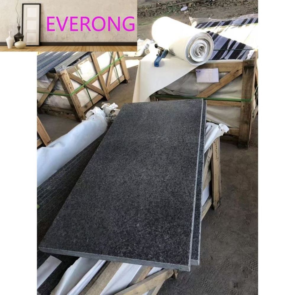 Wholesales Price Flamed China Olivian Black Basalt G684  Granite Vijverrand Tile Slabs Customized Sizes