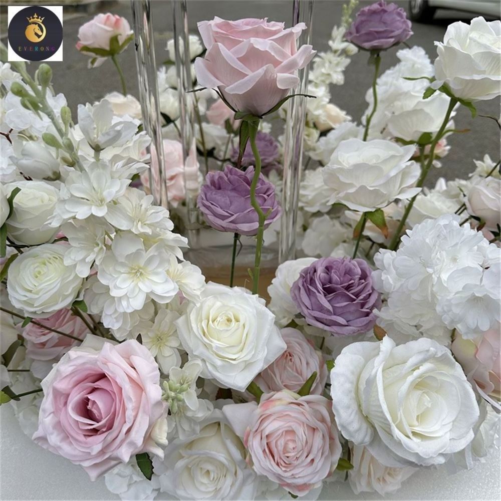 EV floral wholesale wedding candelabra centerpiece decoration artificial flower ring arrangements