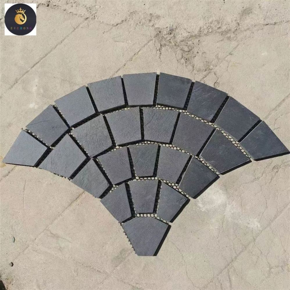 Multicolor slate flagstone paverstone on mesh ,rusty slate tiles paver on mesh