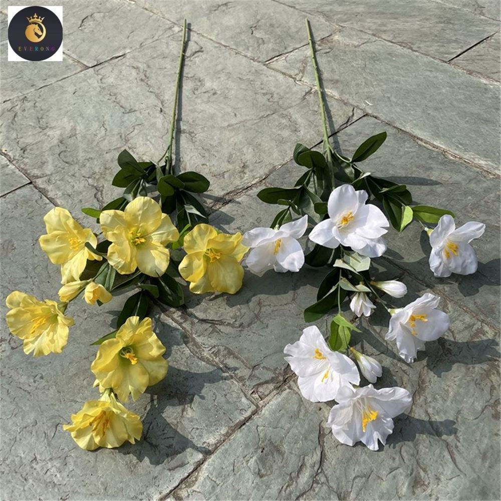 EV Wholesale 9 Head Spring Style Artificial Silk Azalea Flowers for Wedding Home Decor