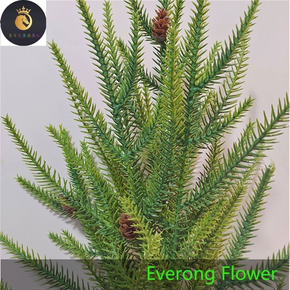 Artificial Pine Tree Plastic Cedar Spruce Leaf Branches With Pine Cone For Wedding Party Home Outdoor Christmas Decoration