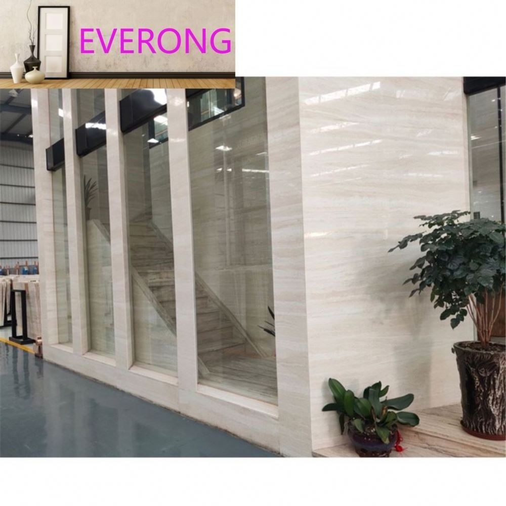 Luxury Super White Travertine Marble Stone Tiles For Facade Wall Panel Decoration 30x60