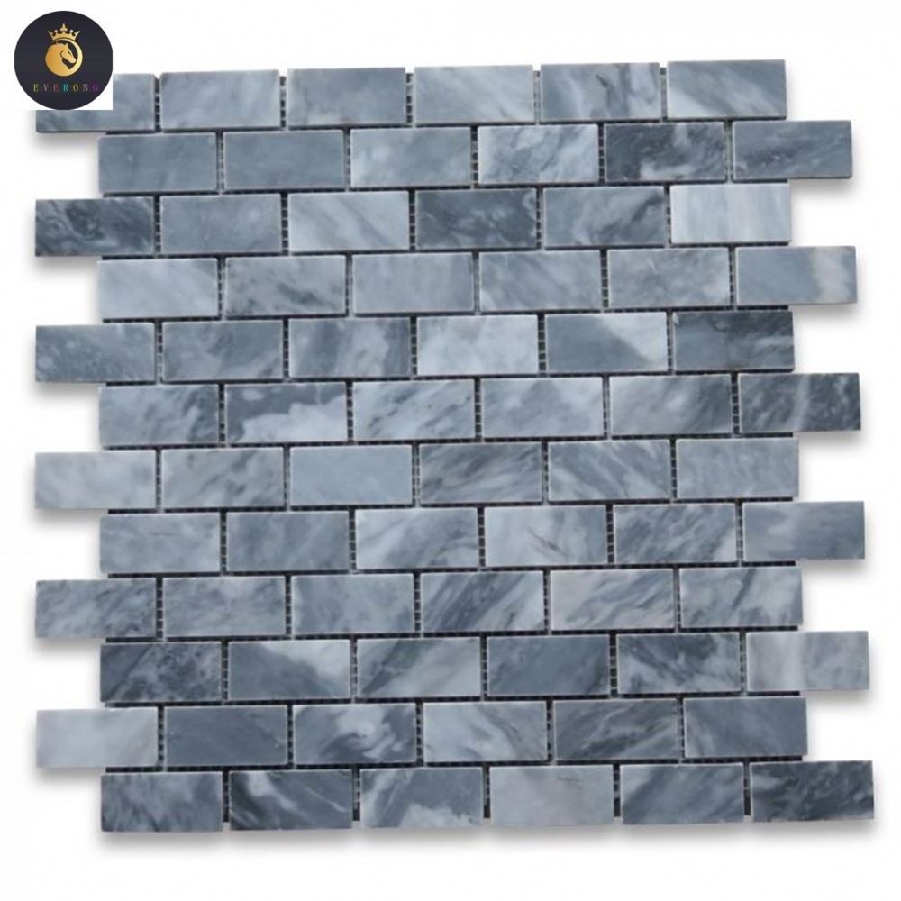 Customize Size Natural Marble Tile Black Marble Vein Mosaic Honed Surface  Brick Faux Stacked Ledger Wall Stone Veneer Panel