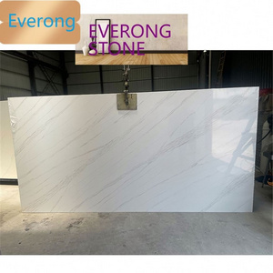 2023 New Calacatta White Engineered Stone Artificial Quartz Stone Slab for Kitchen Countertop Prefab Wholesale