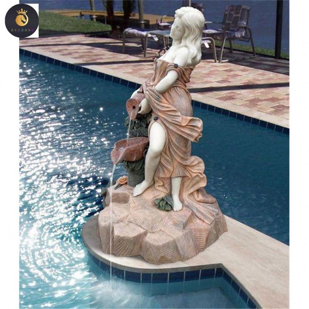 EVStone supply Outdoor garden Beige Marble large wall marble fountain