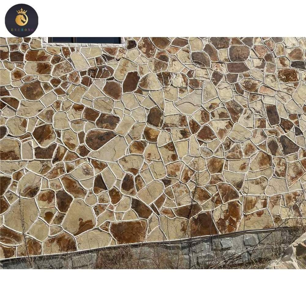 EV Popular Natural Sandstone Loose Stone Veneer for Exterior Wall and Fireplace Wall Decoration Stone Wall Cladding