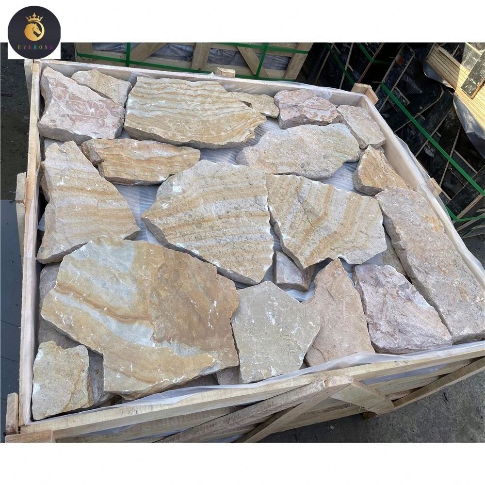 EV Popular Natural Sandstone Loose Stone Veneer for Exterior Wall and Fireplace Wall Decoration Stone Wall Cladding