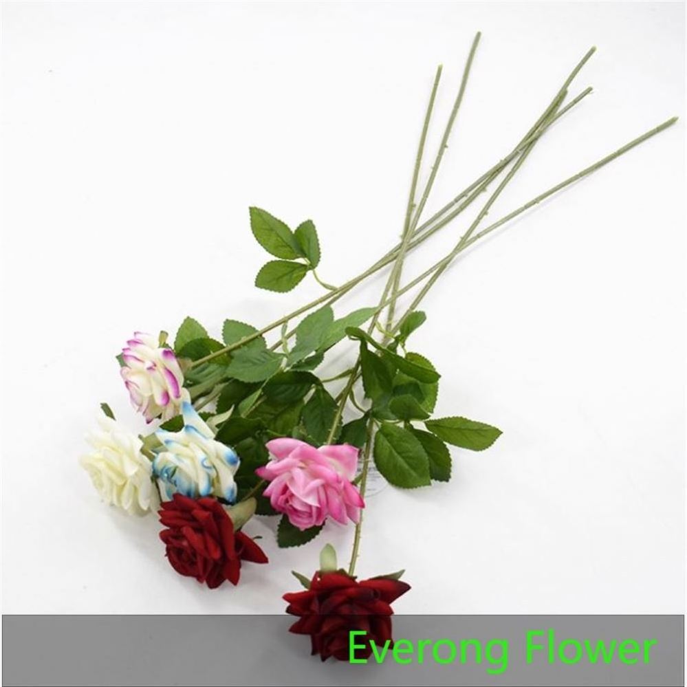 Everongflower artificial silk vision live forever single rose for wedding decorate flowers