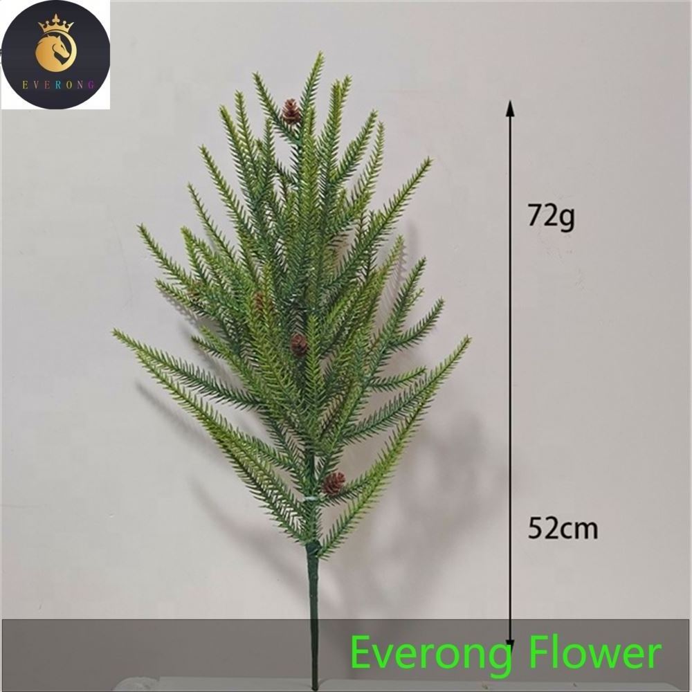 Artificial Pine Tree Plastic Cedar Spruce Leaf Branches With Pine Cone For Wedding Party Home Outdoor Christmas Decoration