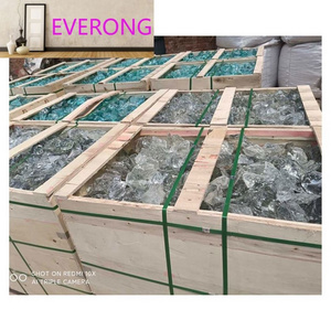 Decorative white clear color broken gabion slag glass rocks for fence walling