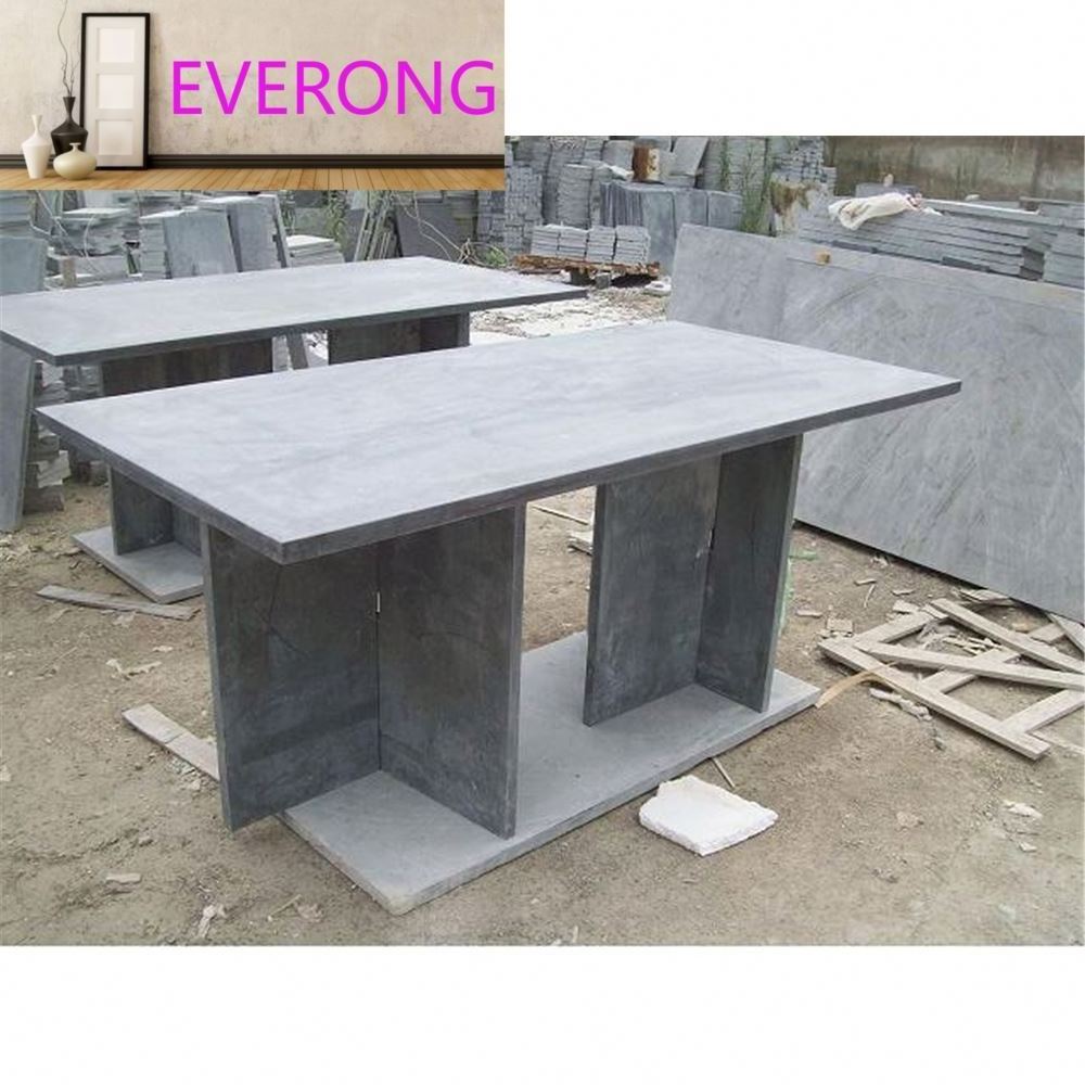 Custom cut to size blue limestone worktop stone table tops for outdoor garden